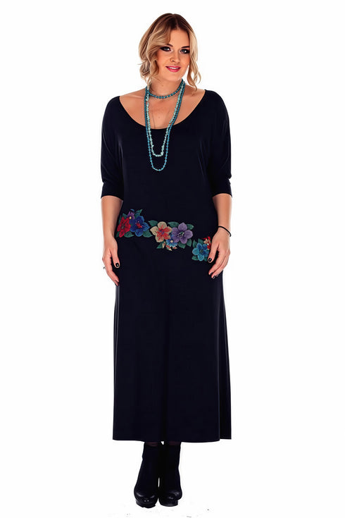 Rochie jerse cu broderie R387